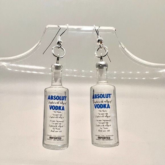 Absolut Vodka Earrings - New Years Eve Earrings - Alcohol Earrings - Picture 9 of 11
